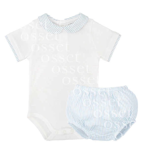 Conjunto rayas celeste