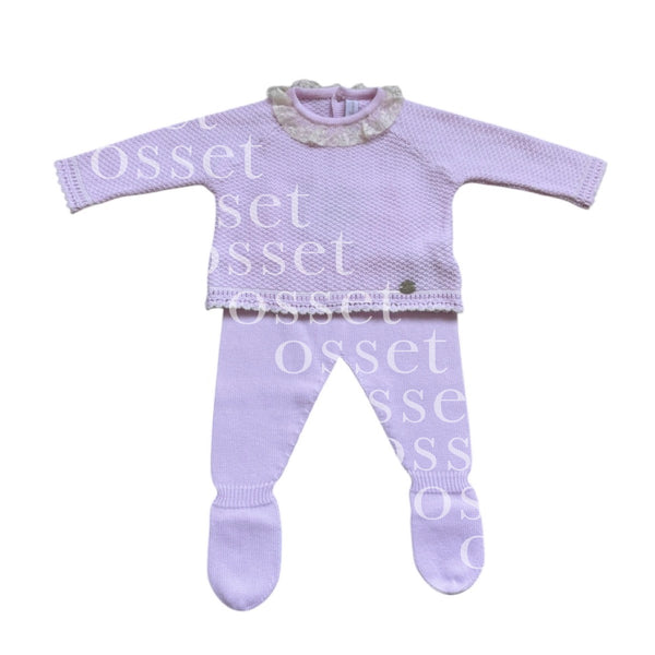 Conjunto Punto Encaje Rosa