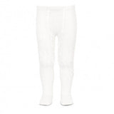 Leotardos Perlé Calados Espiga Lateral Blanco