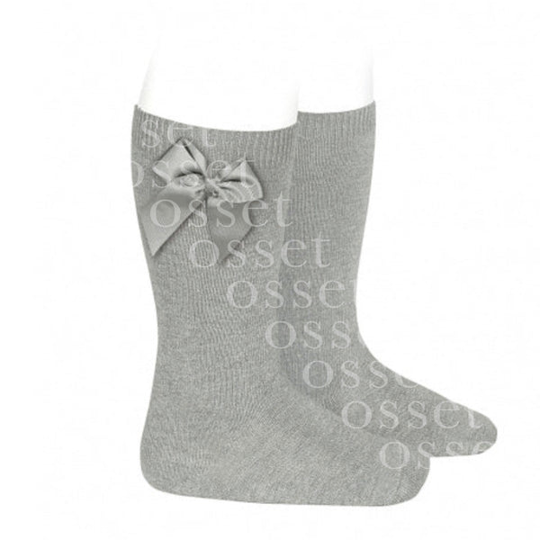 Calcetines Altos Algodón con Lazo Grogén Lateral Aluminio
