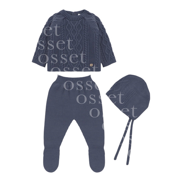 Conjunto Punto Grecas Marino