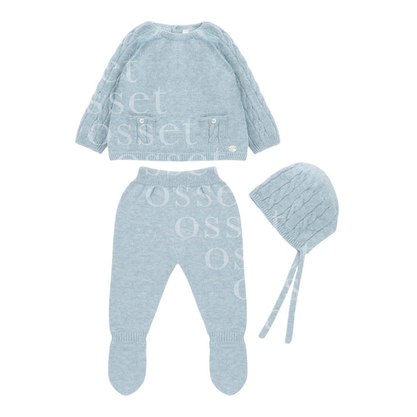 Conjunto Punto Trenzado Celeste